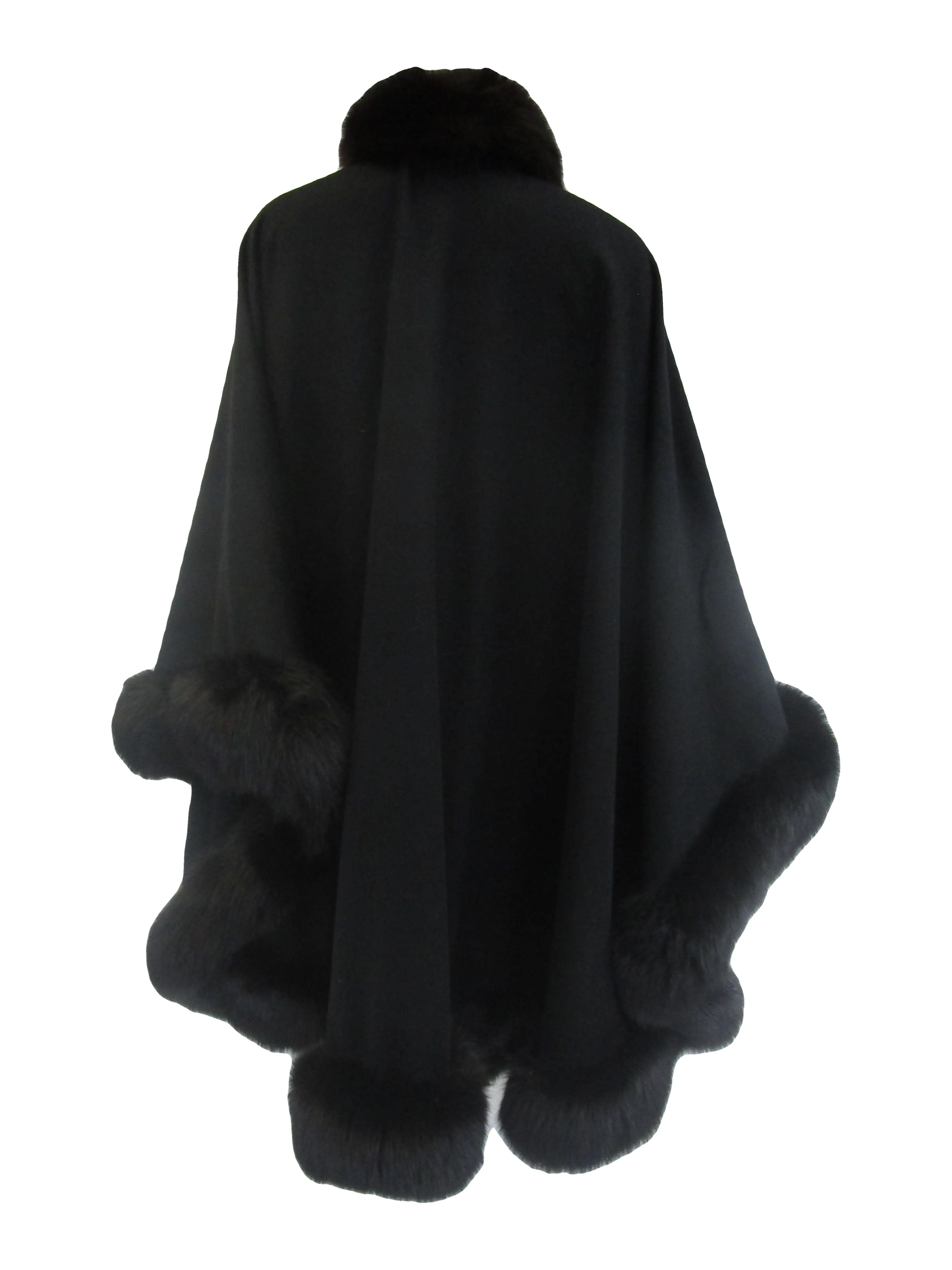 1960s Alixandre Black Fox Fur Cape