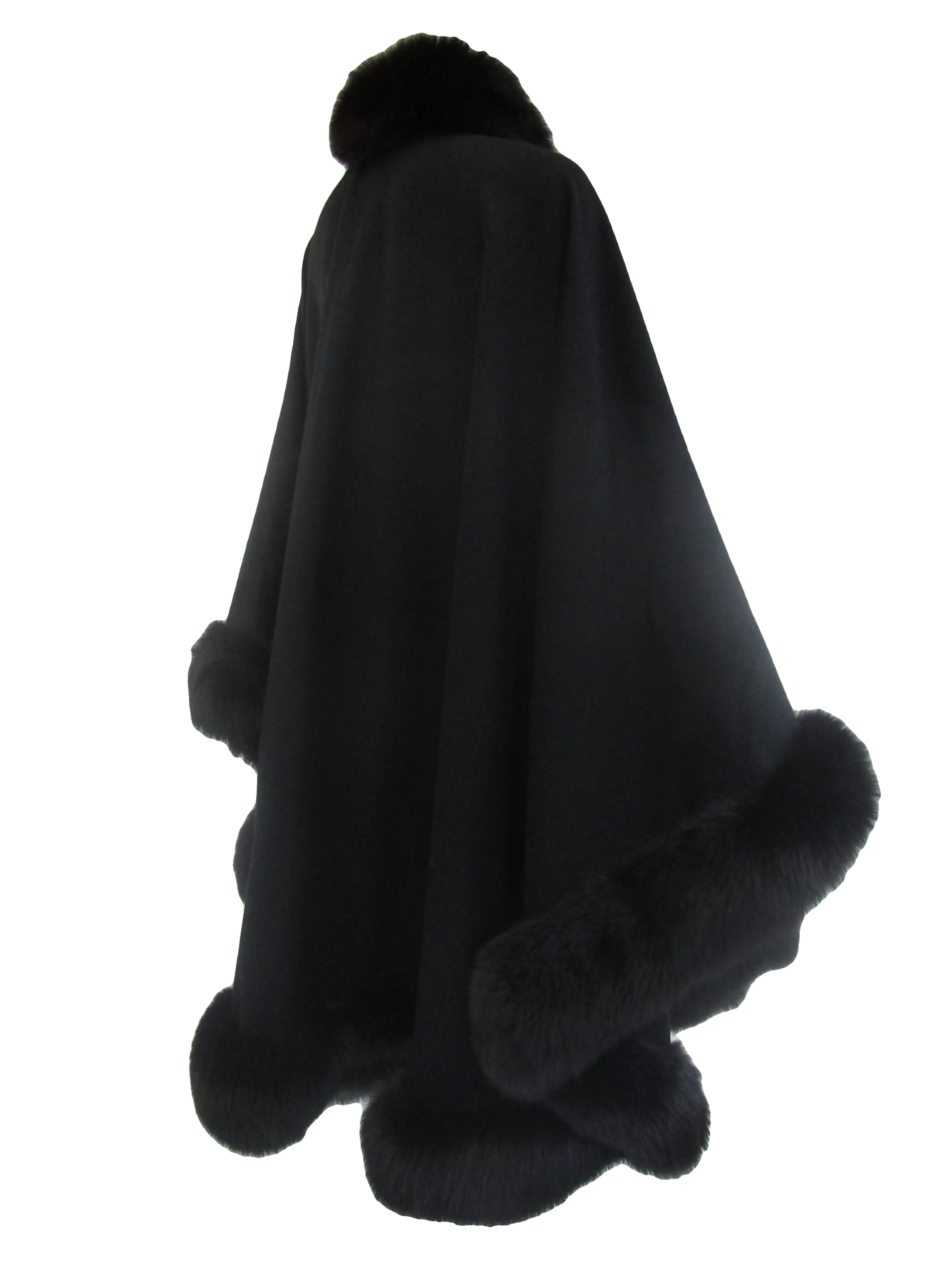 1960s Alixandre Black Fox Fur Cape