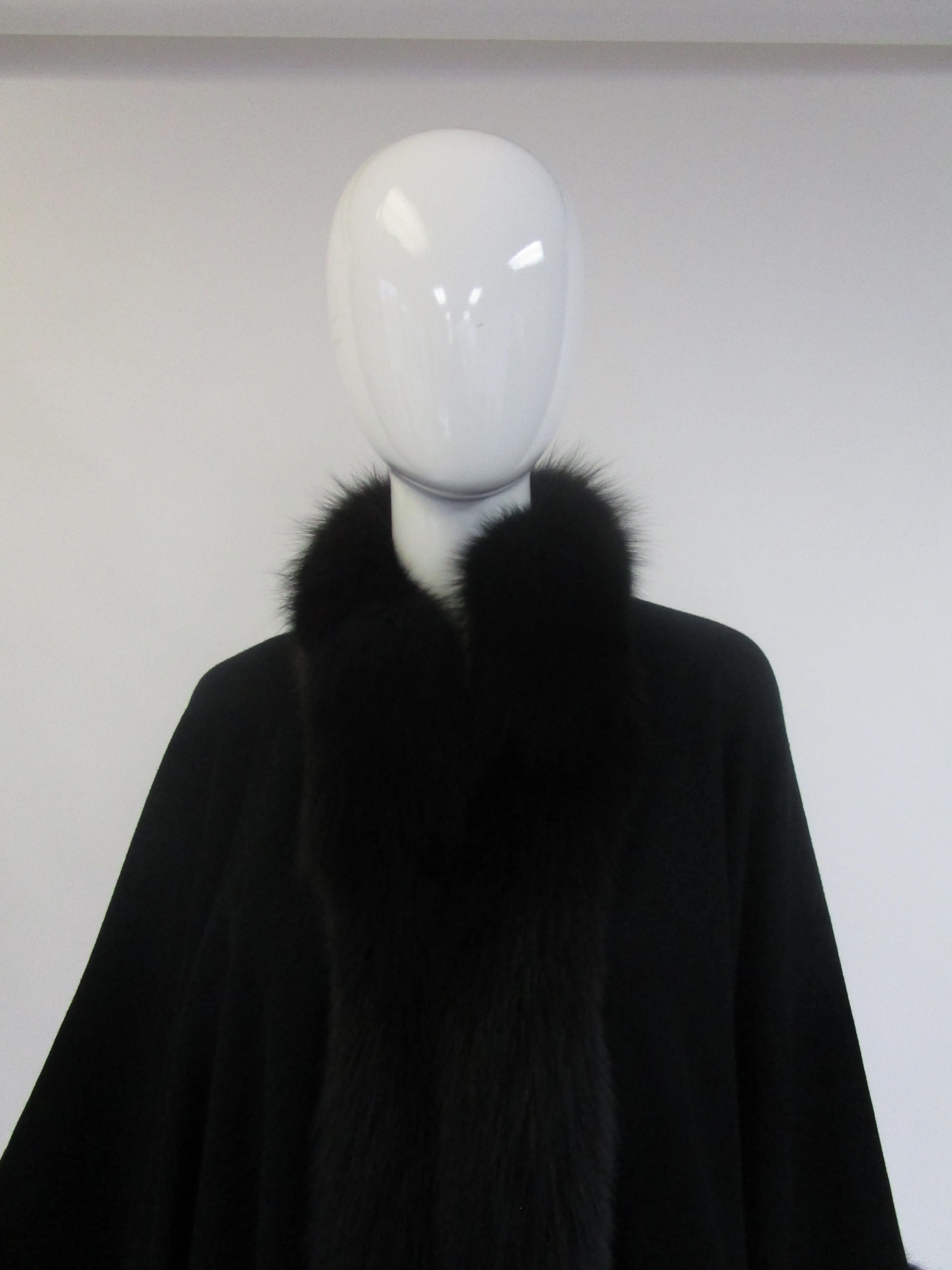 1960s Alixandre Black Fox Fur Cape