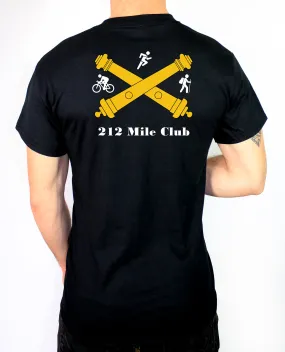 212 Mile Club 50-50 Blend Black Unisex Short Sleeve Shirt. Approved for PT