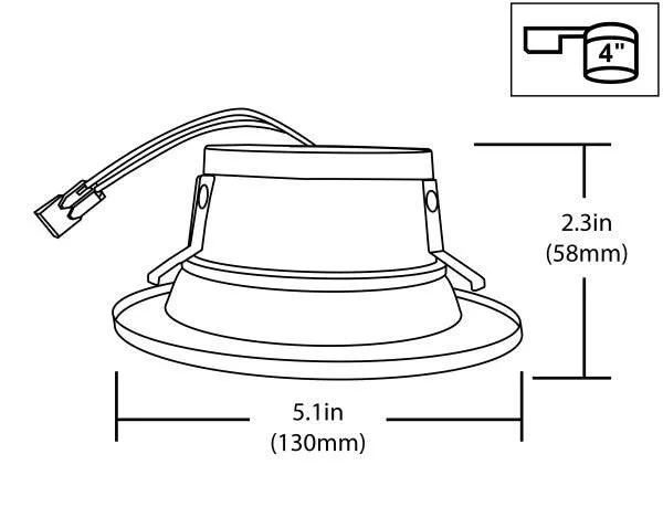 4-inch Oil-Rubbed Bronze Recessed LED Downlight, 2700K