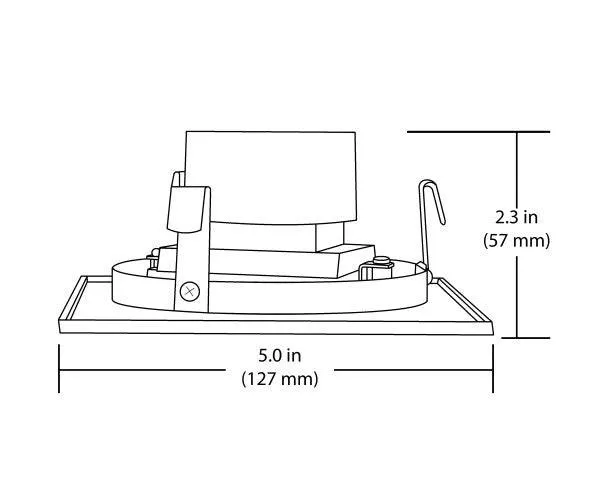 4-inch White Square Multi-Adjustable Recessed LED Downlight, 3000K