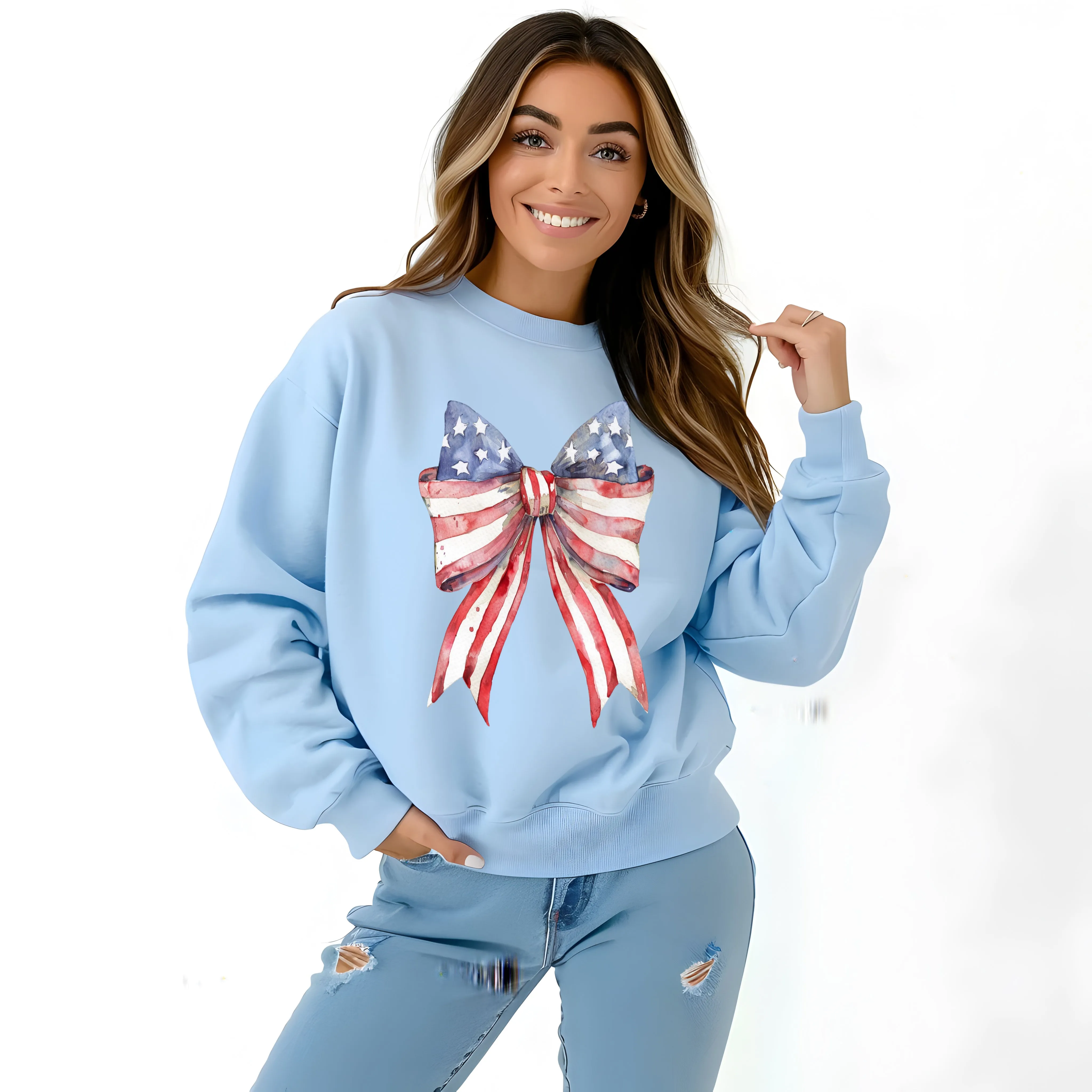 4th of July Bow Sweatshirt