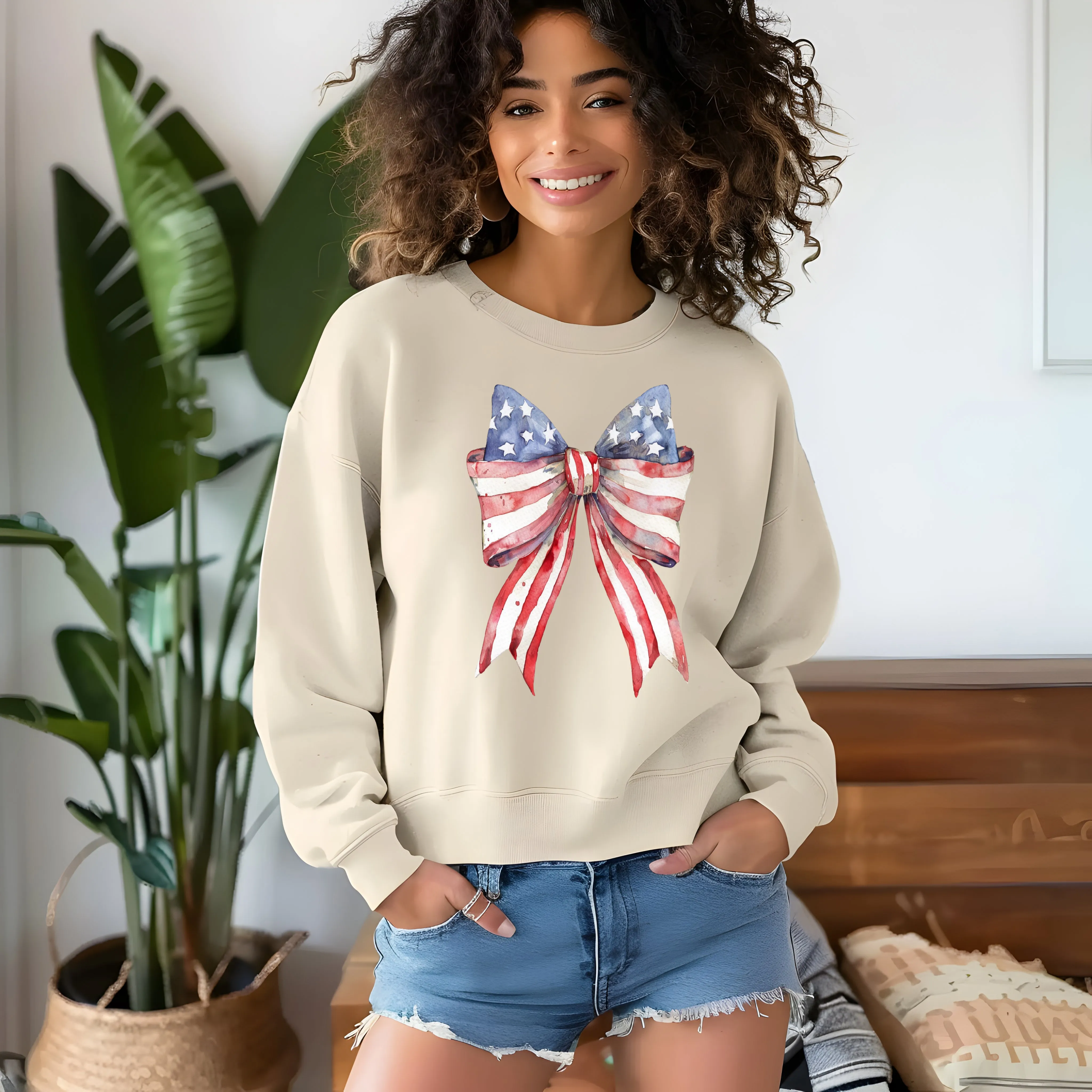 4th of July Bow Sweatshirt