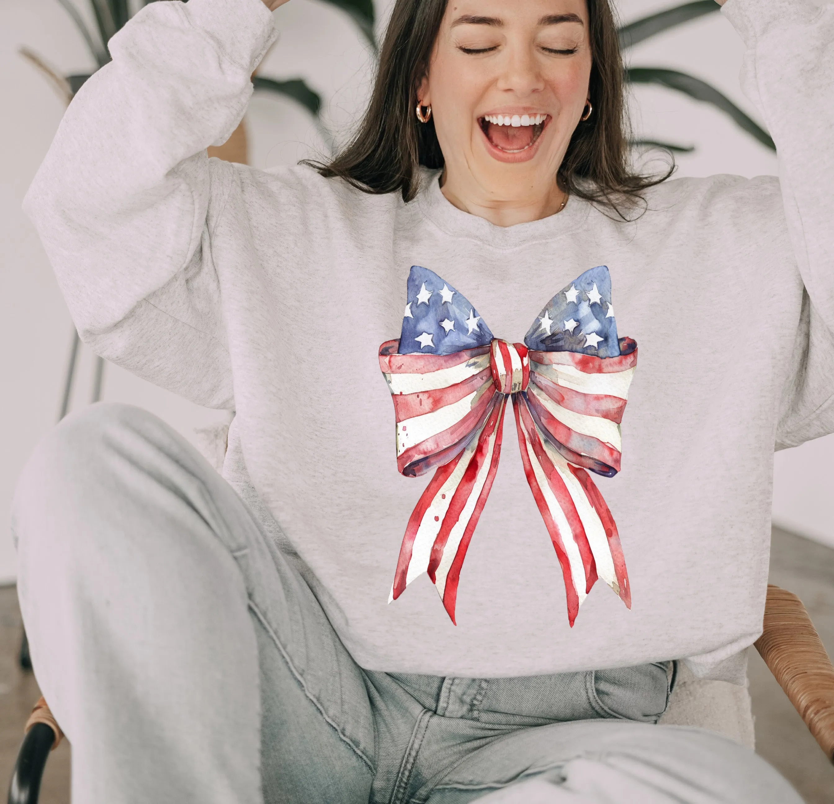 4th of July Bow Sweatshirt