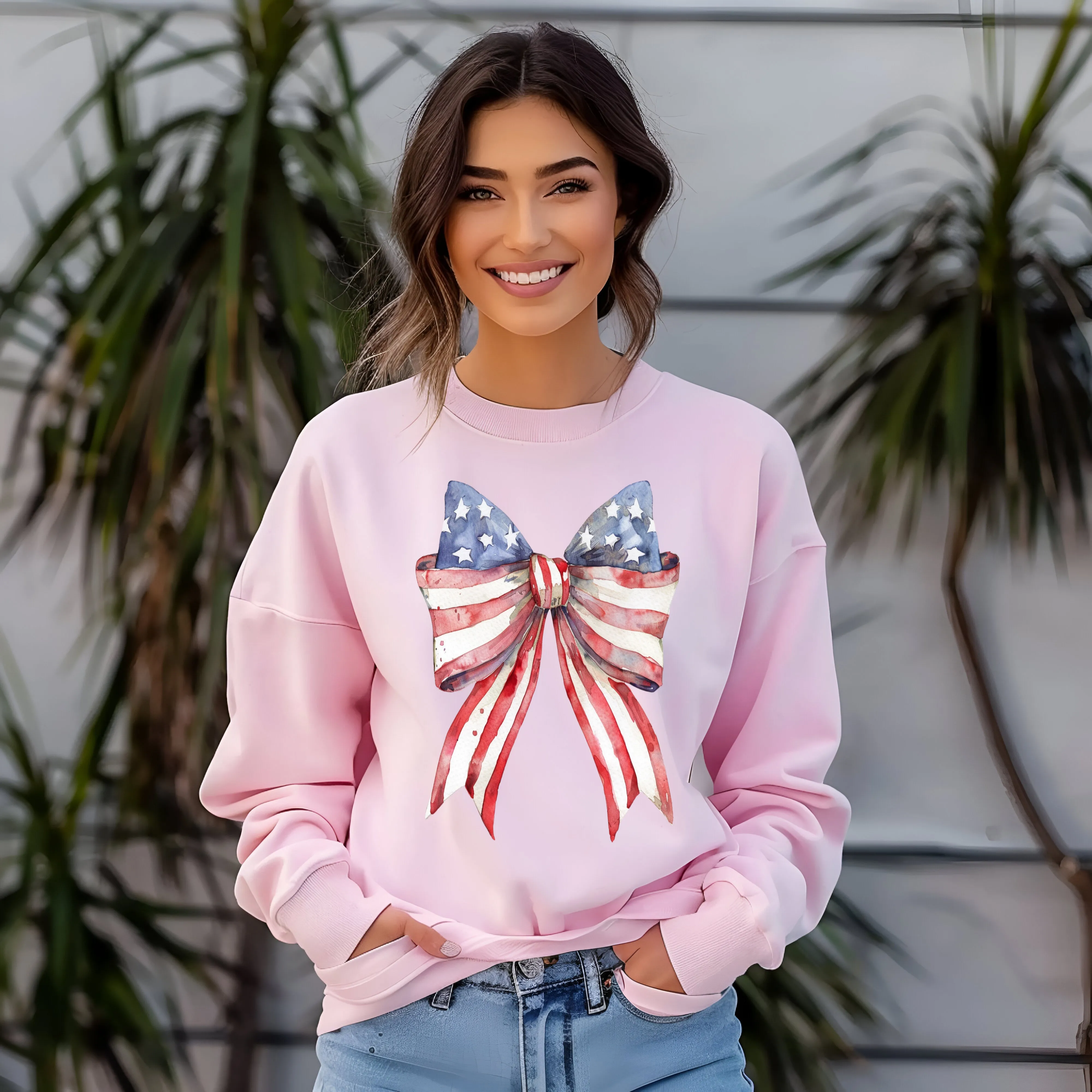 4th of July Bow Sweatshirt