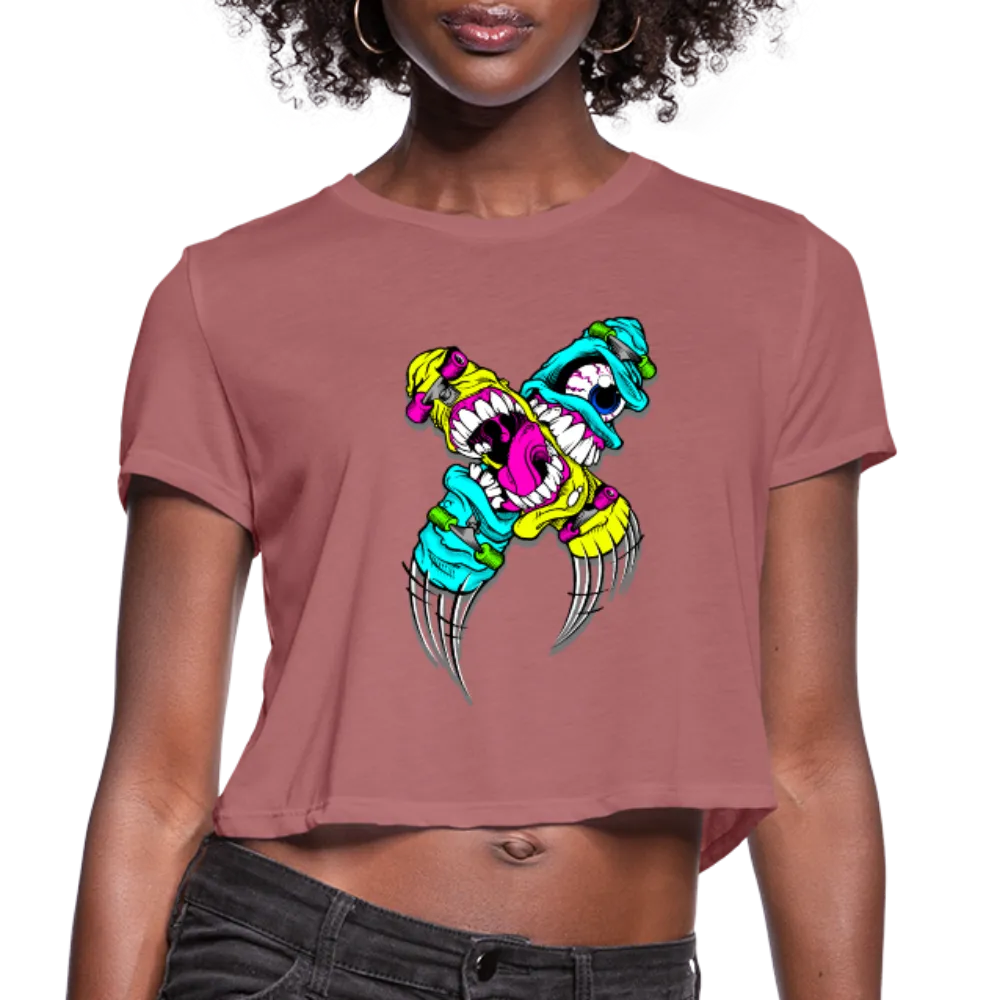 Abstract Monsters Art Women's Cropped T-Shirt