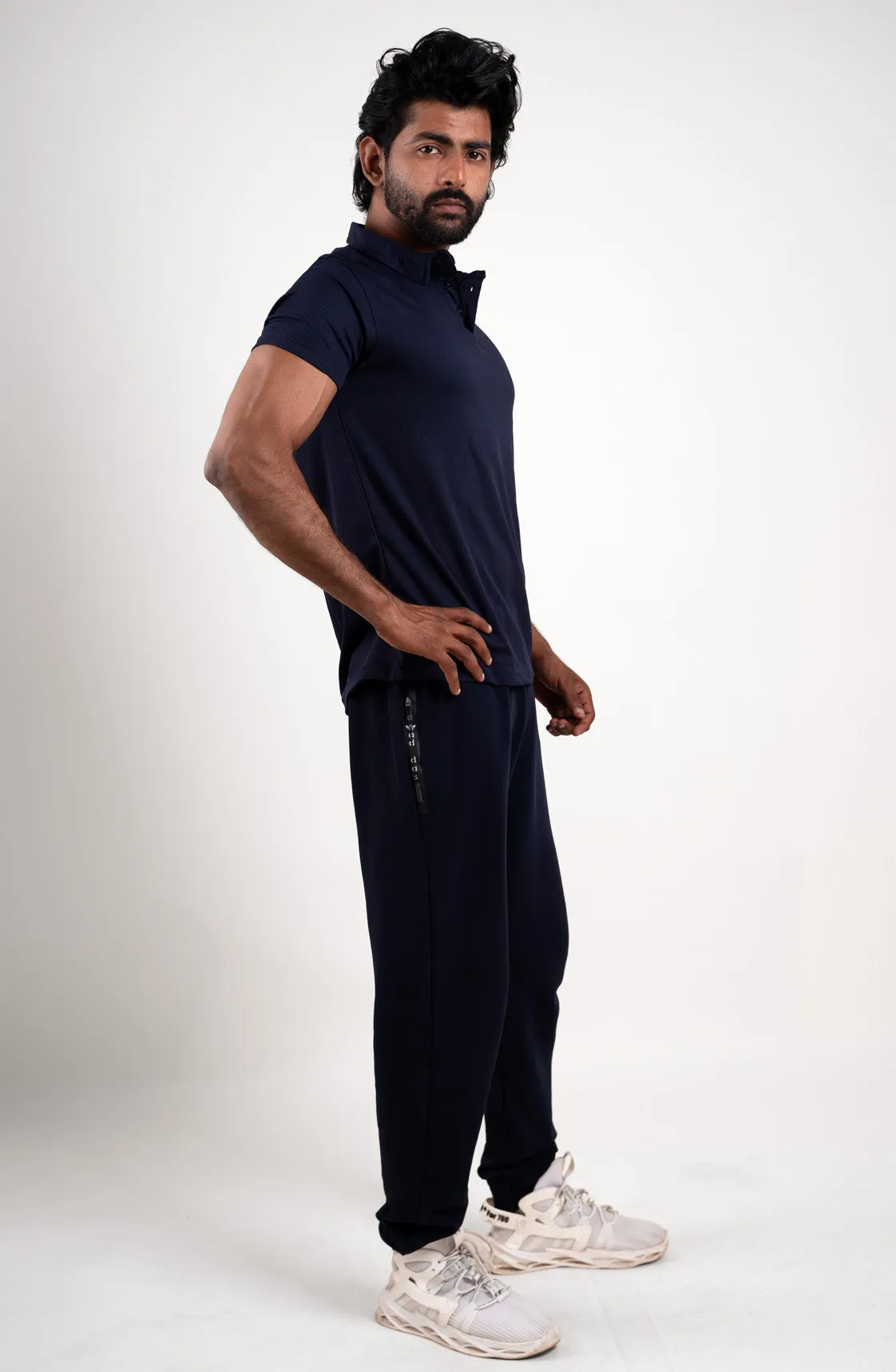 Active Navy Blue Polo Tshirt  For Men