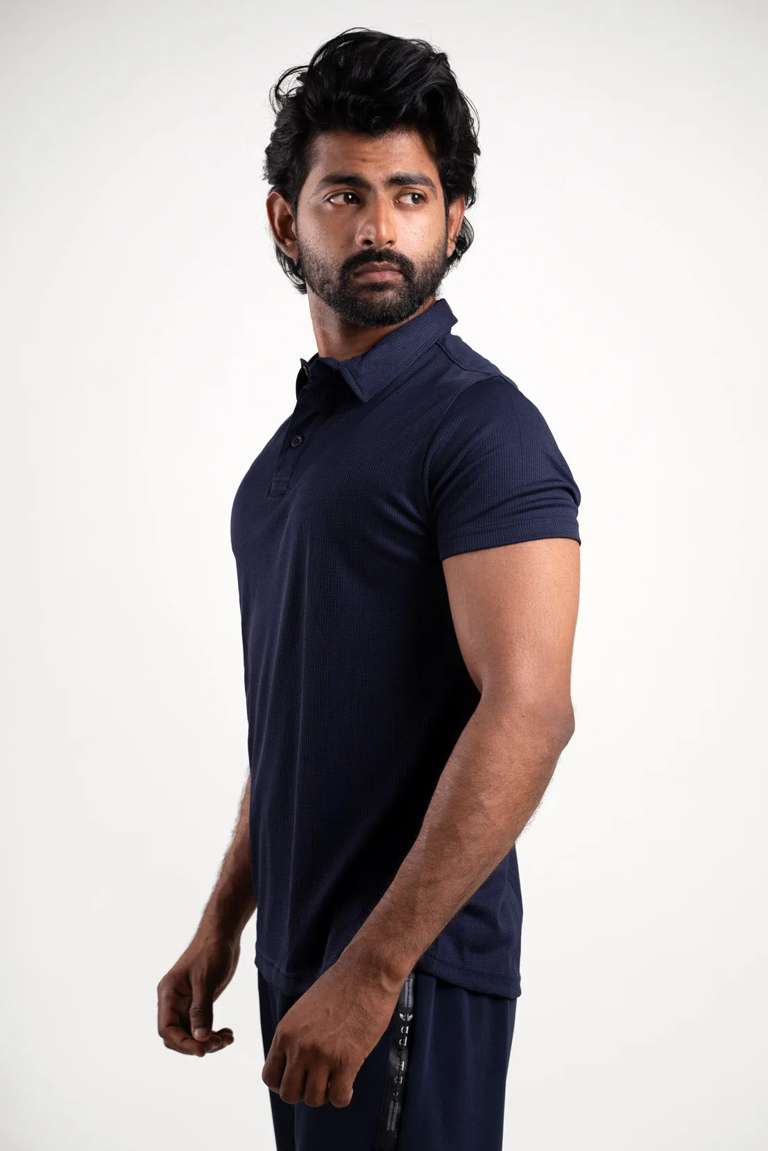 Active Navy Blue Polo Tshirt  For Men