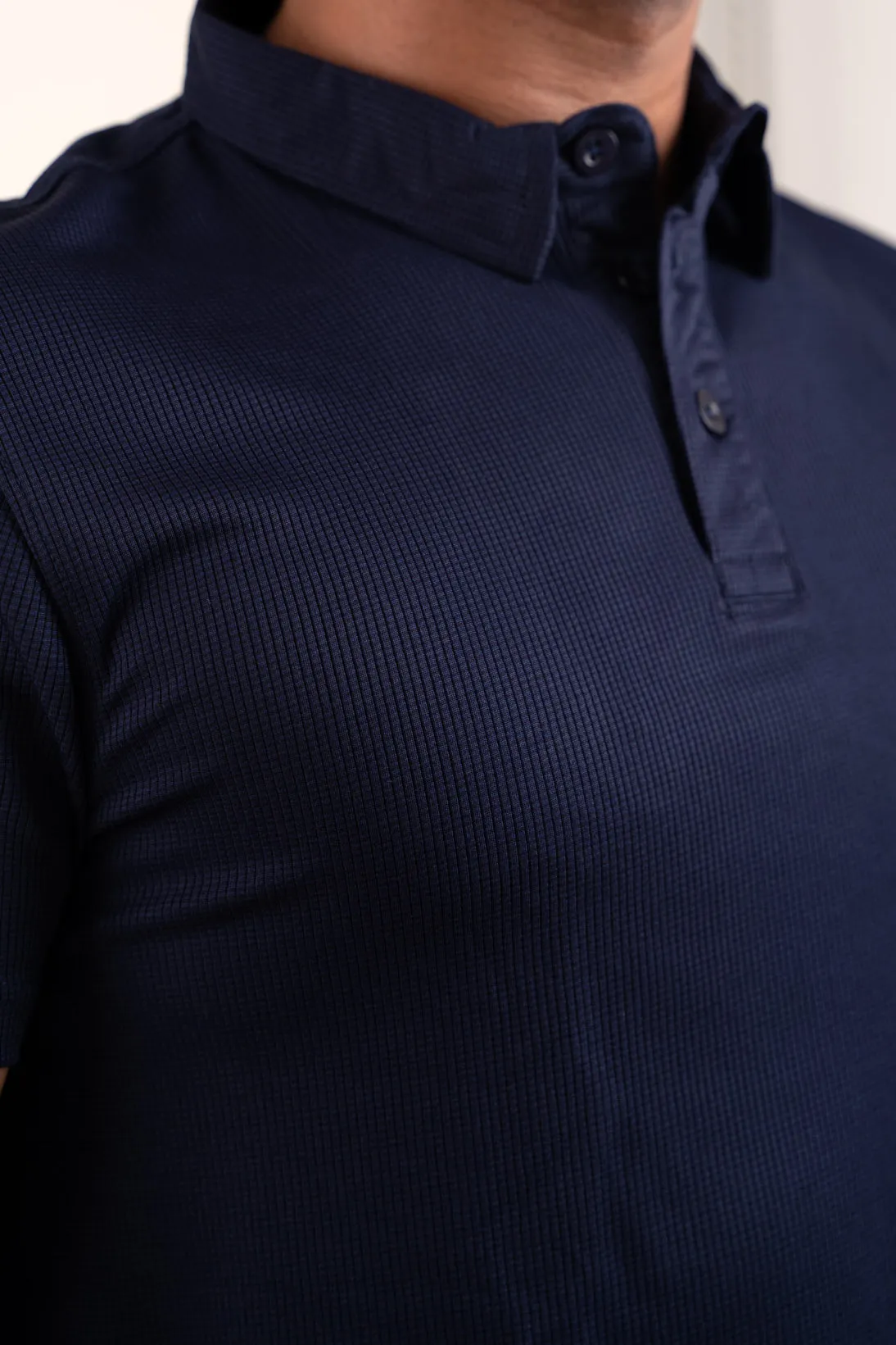 Active Navy Blue Polo Tshirt  For Men