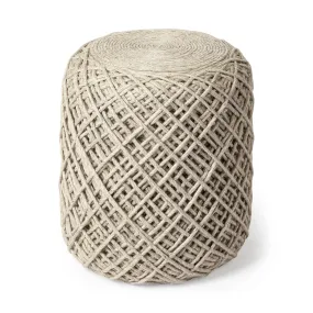 Allium Pouf Beige Wool