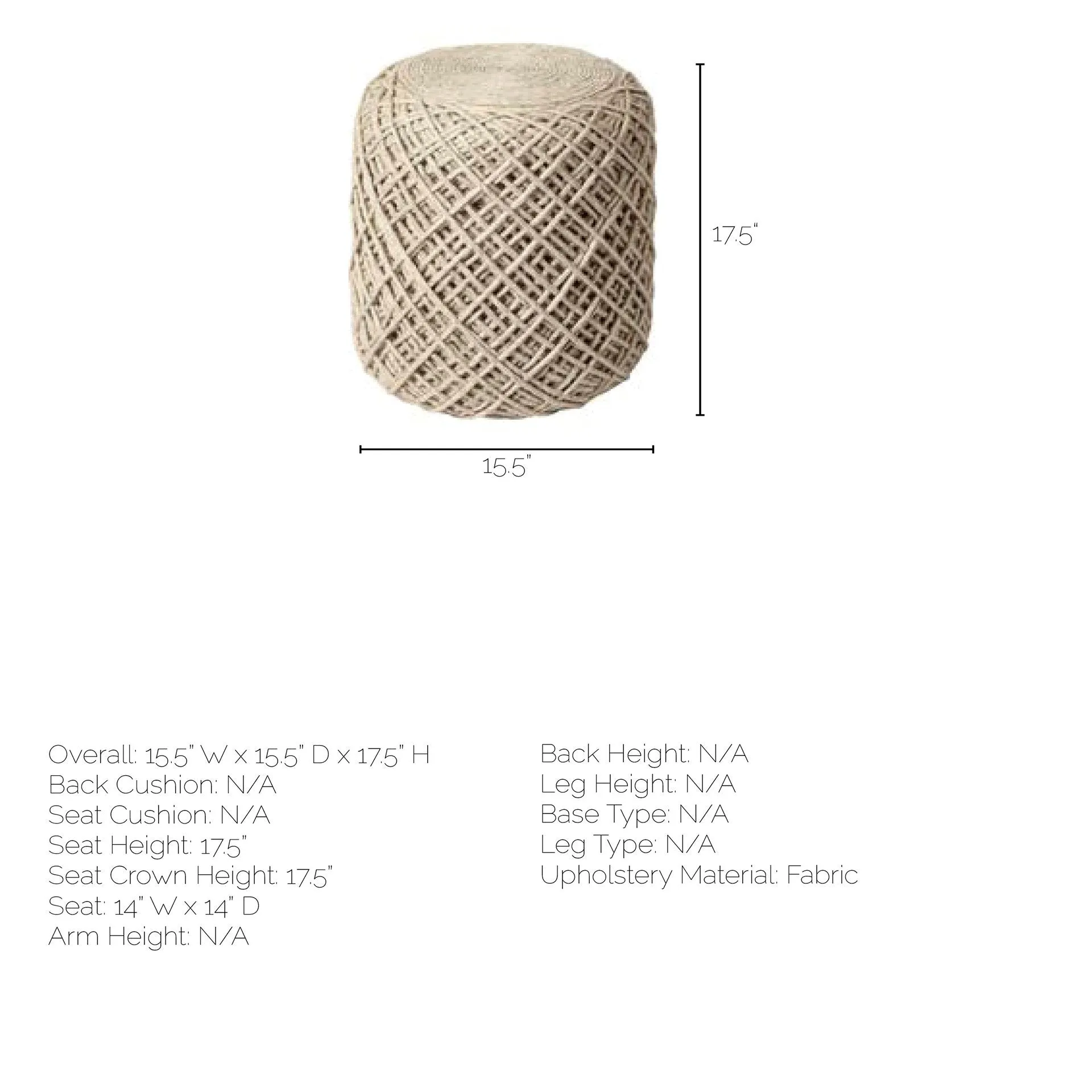 Allium Pouf Beige Wool