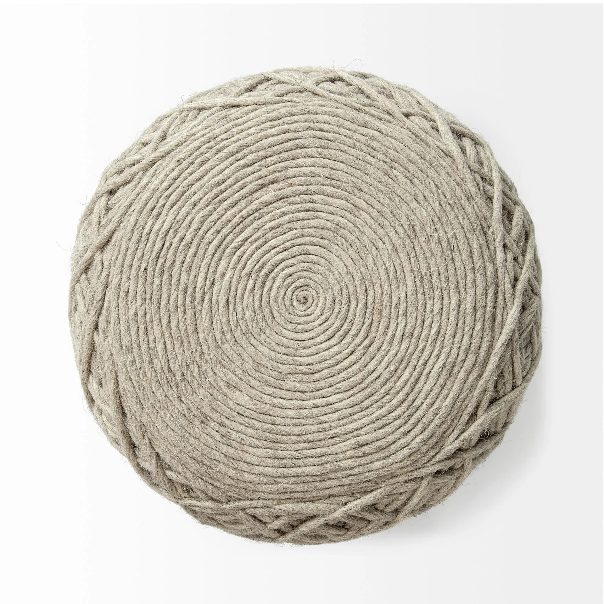 Allium Pouf Beige Wool