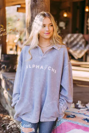 Alpha Chi Omega Collared Cord Pullover