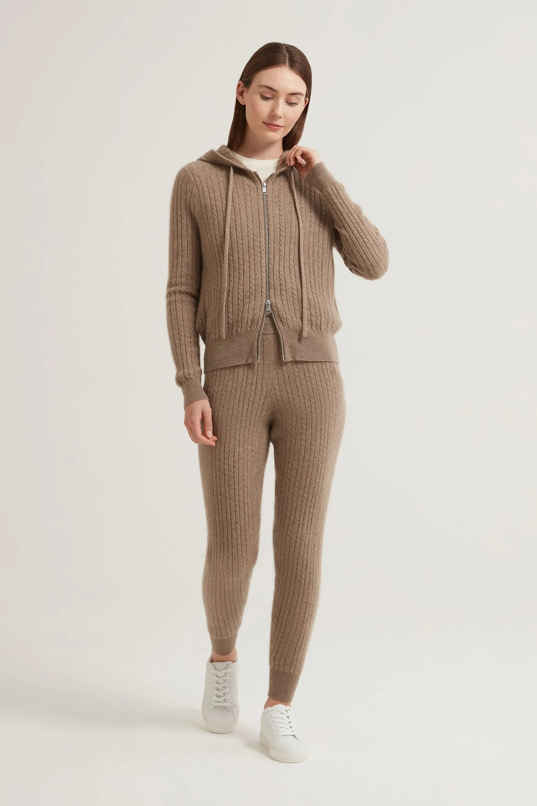 Ariane Cable Cashmere Hoodie