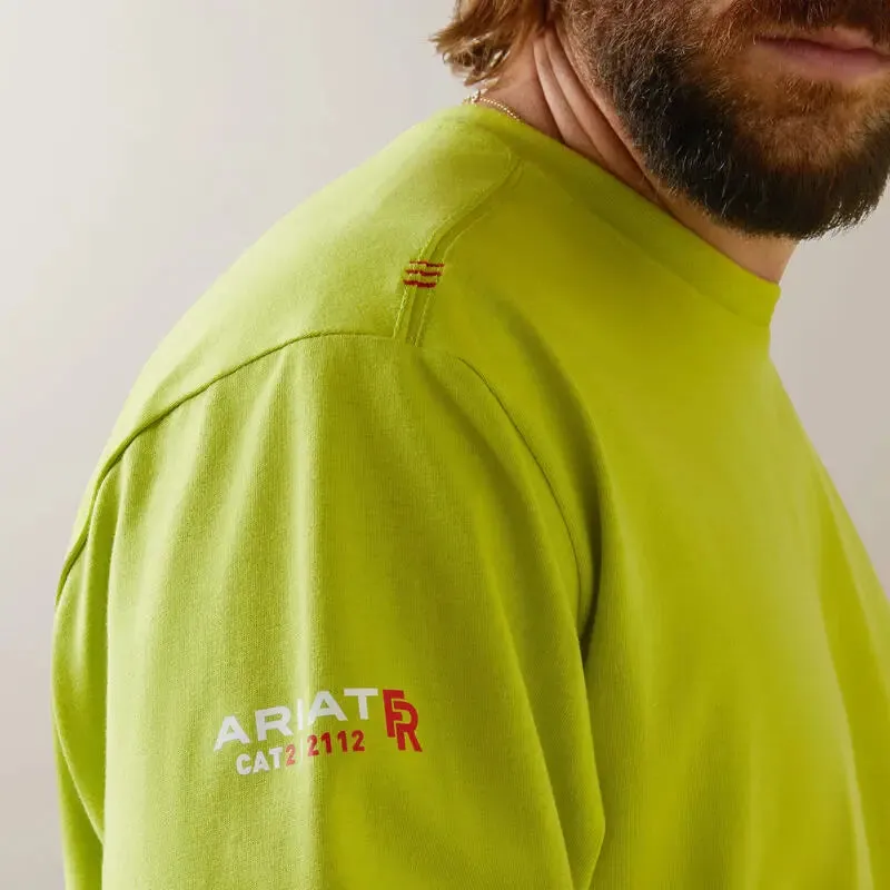 ARIAT-FR Roughneck Skull Logo T-Shirt, Bright Lime