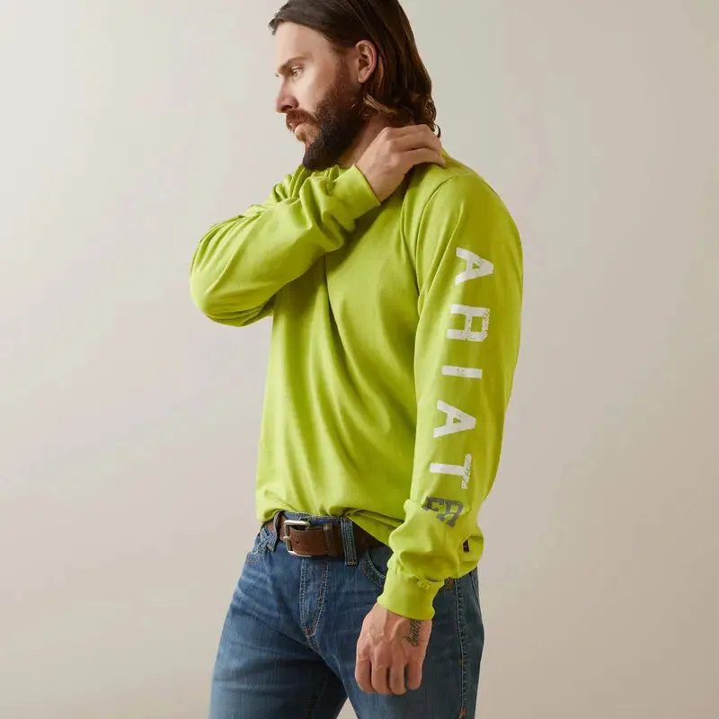 ARIAT-FR Roughneck Skull Logo T-Shirt, Bright Lime