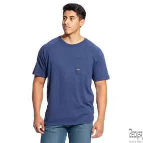 ARIAT - Men's Rebar Rebar Cotton Strong T-Shirt, Heather Navy