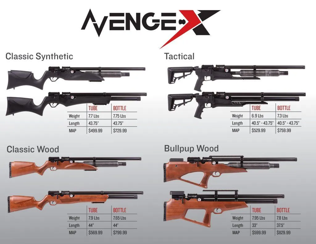 AV AVENGE-X X1-BS CLASSIC SYNTH (360CC), .22 CAL