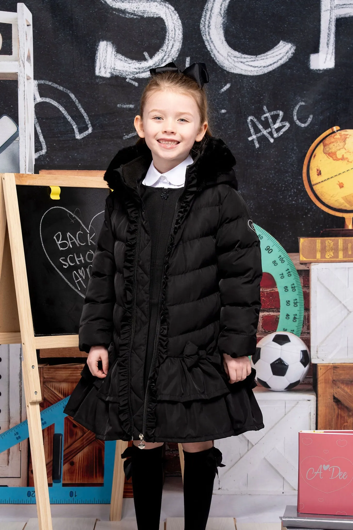 AW24 A Dee Girls Becky Black Coat