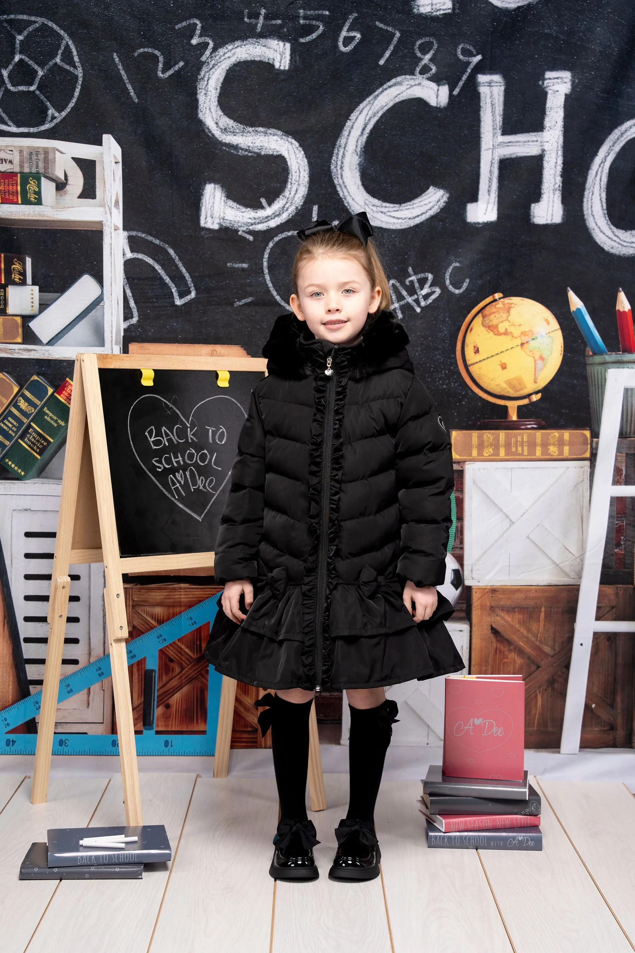 AW24 A Dee Girls Becky Black Coat