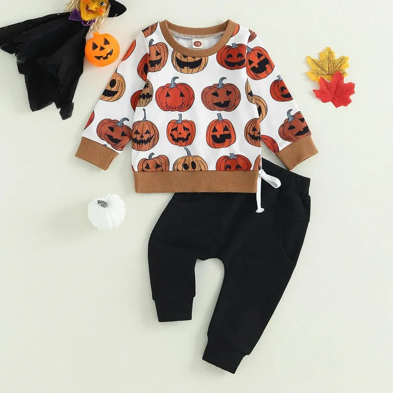 Baby Boys (to 3T) Halloween Pumpkin Loungewear Outfit