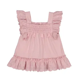 Baby Girl Ruffled Top- Dahlia