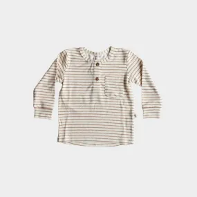 Babysprouts L/S Henley in Butterscotch Stripe