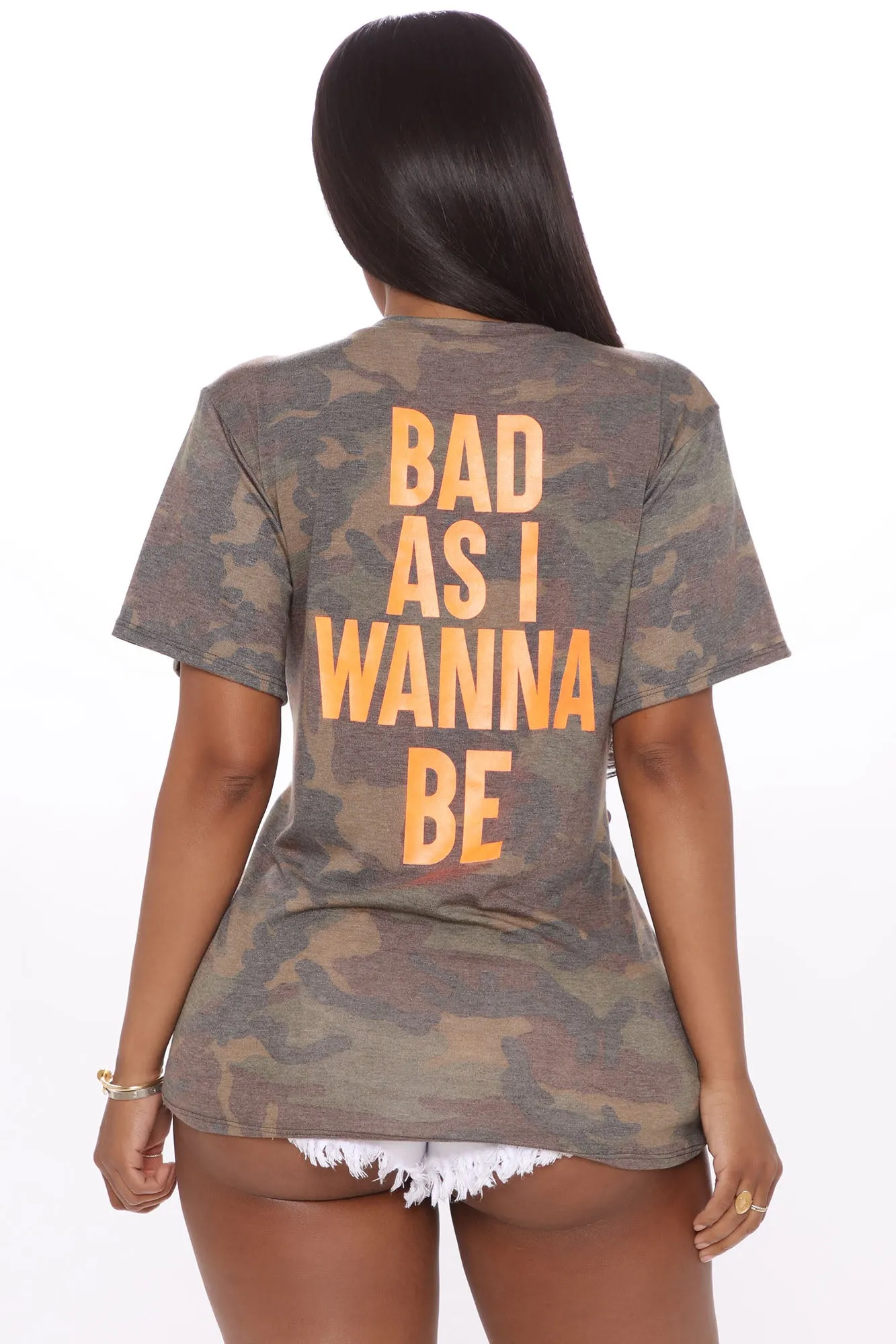 Bad As I Wanna Be Camo Top - Olive/combo