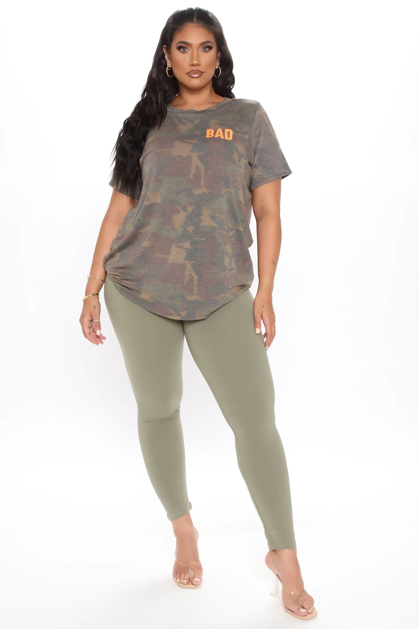 Bad As I Wanna Be Camo Top - Olive/combo