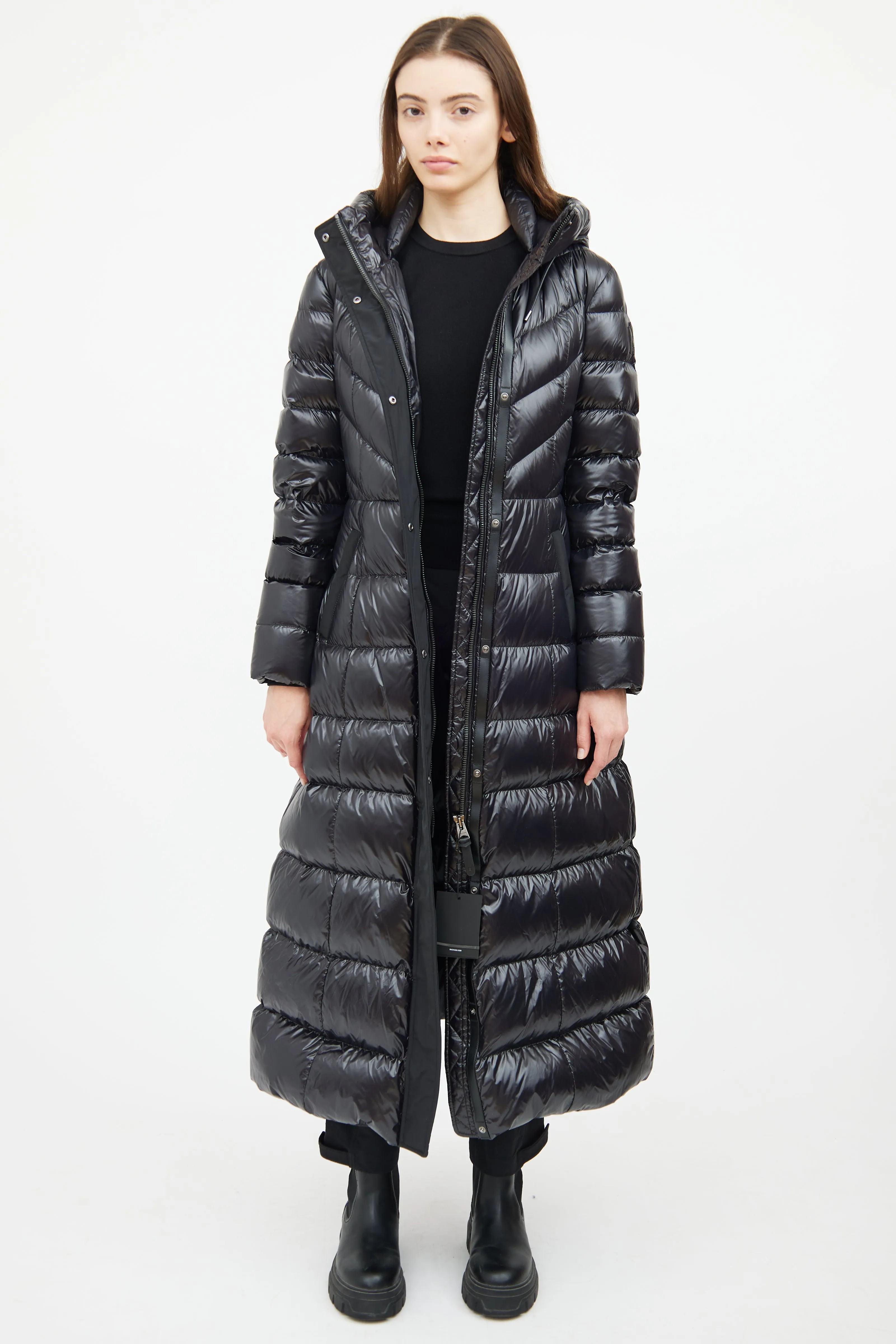 Black Calina Down Long Jacket