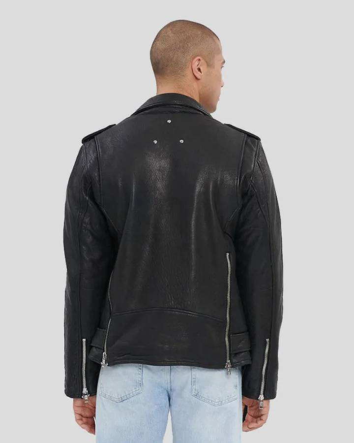 Black Motorcycle Leather Jacket