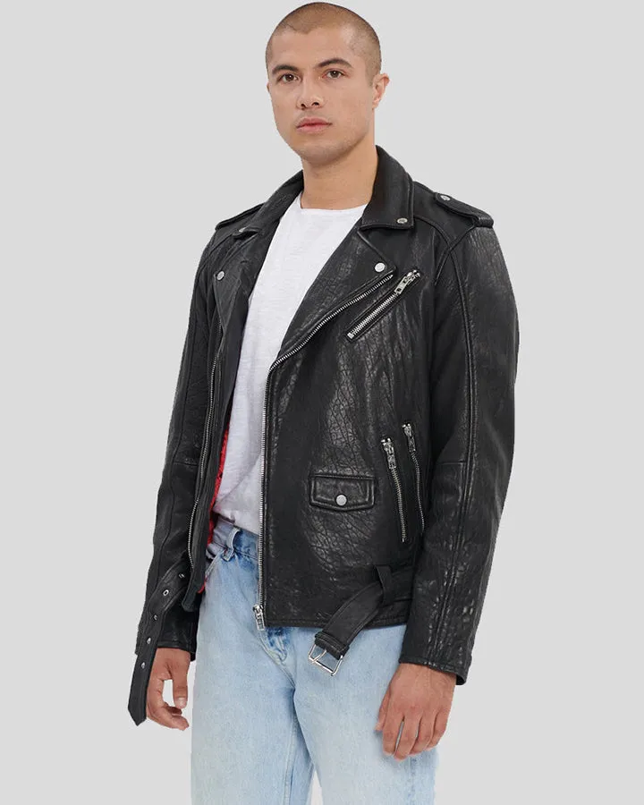 Black Motorcycle Leather Jacket