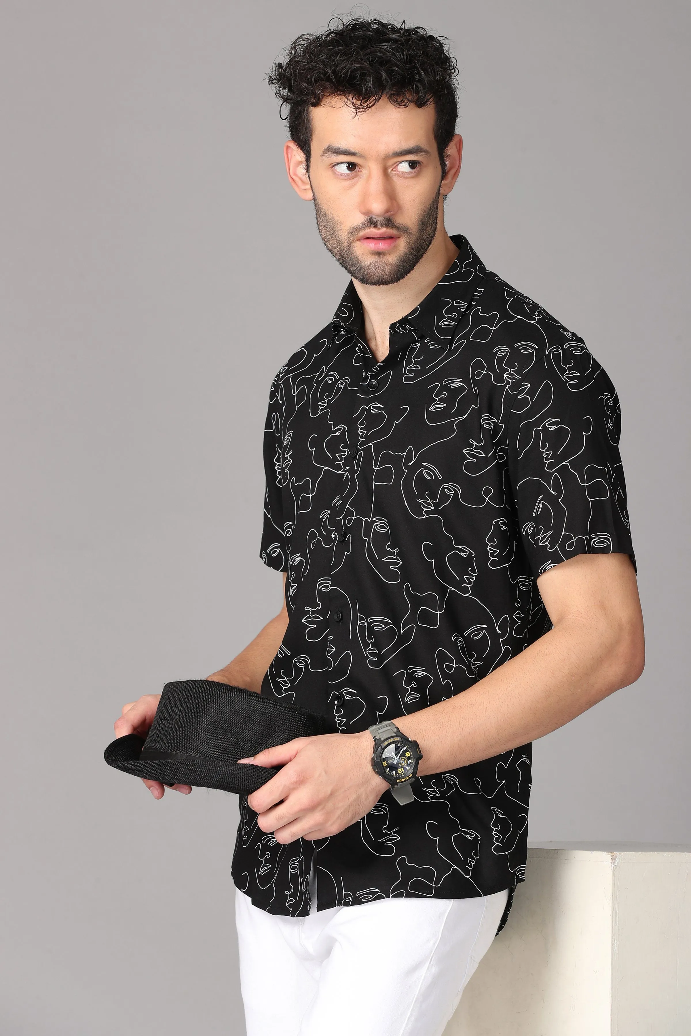 Black Pattern Shirt