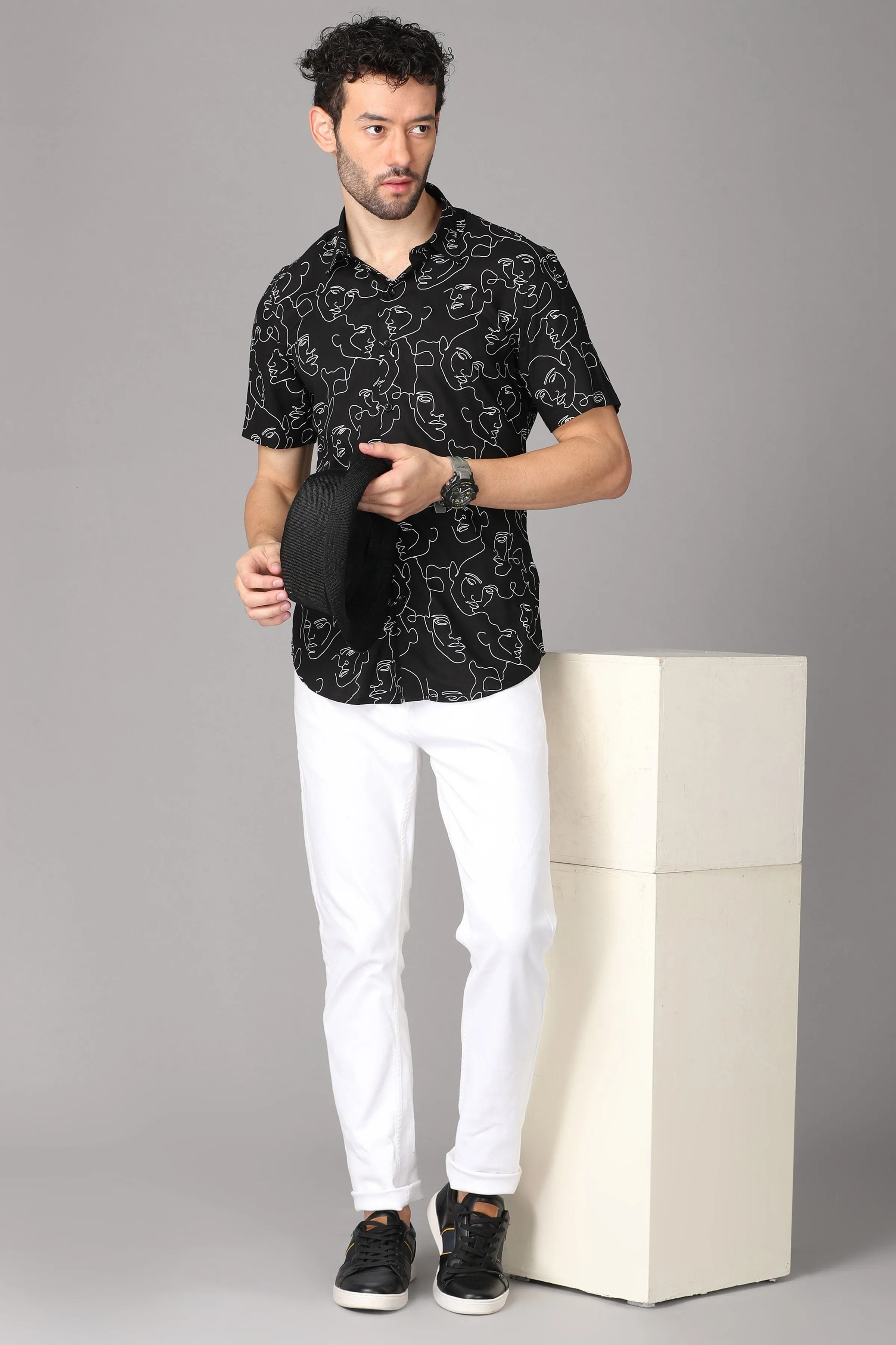 Black Pattern Shirt