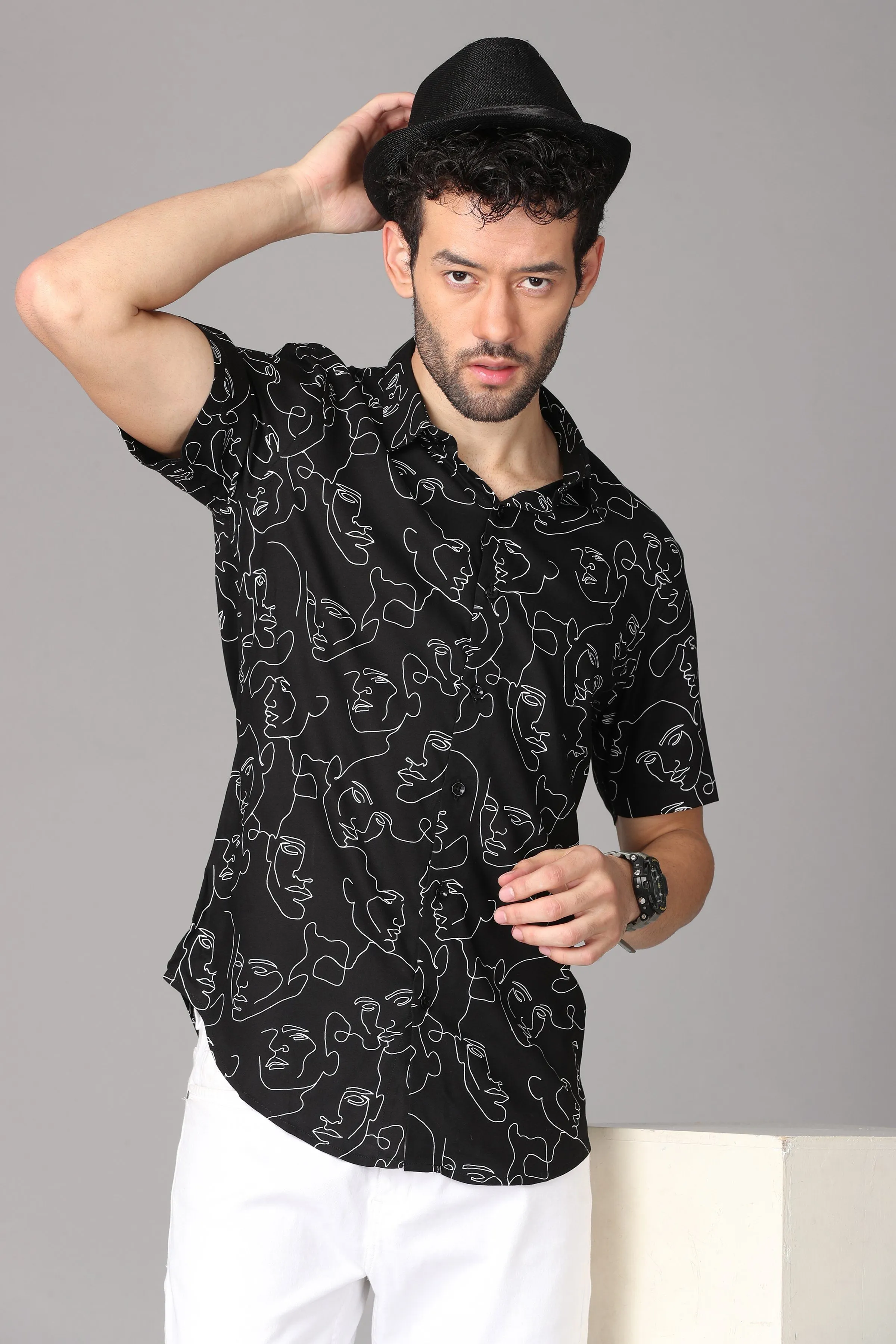 Black Pattern Shirt