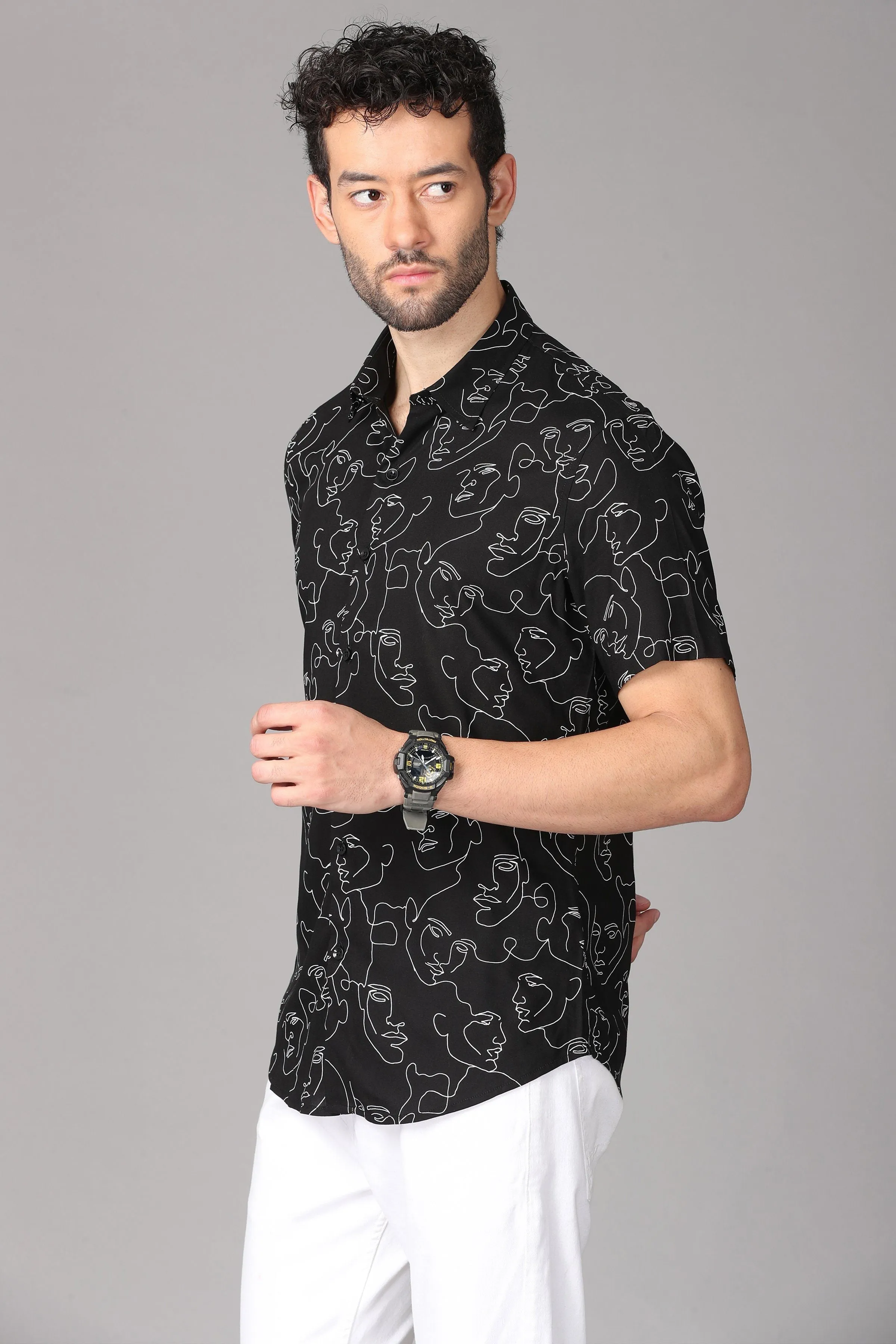 Black Pattern Shirt