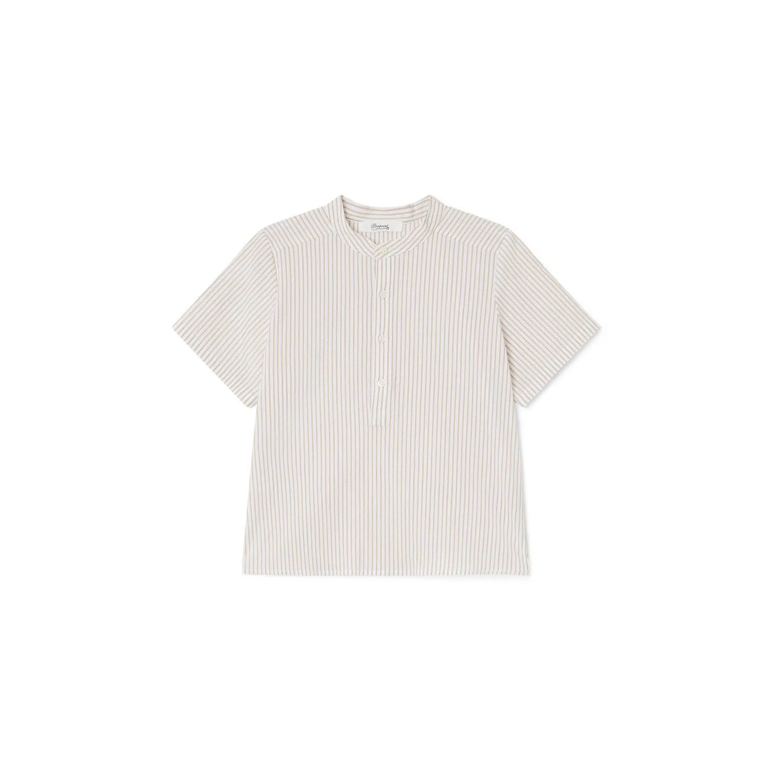 Bonpoint Boys Stripped Cotton Shirt Pale Yellow