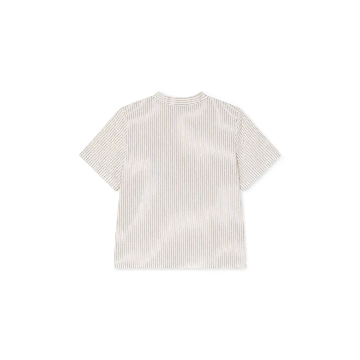 Bonpoint Boys Stripped Cotton Shirt Pale Yellow