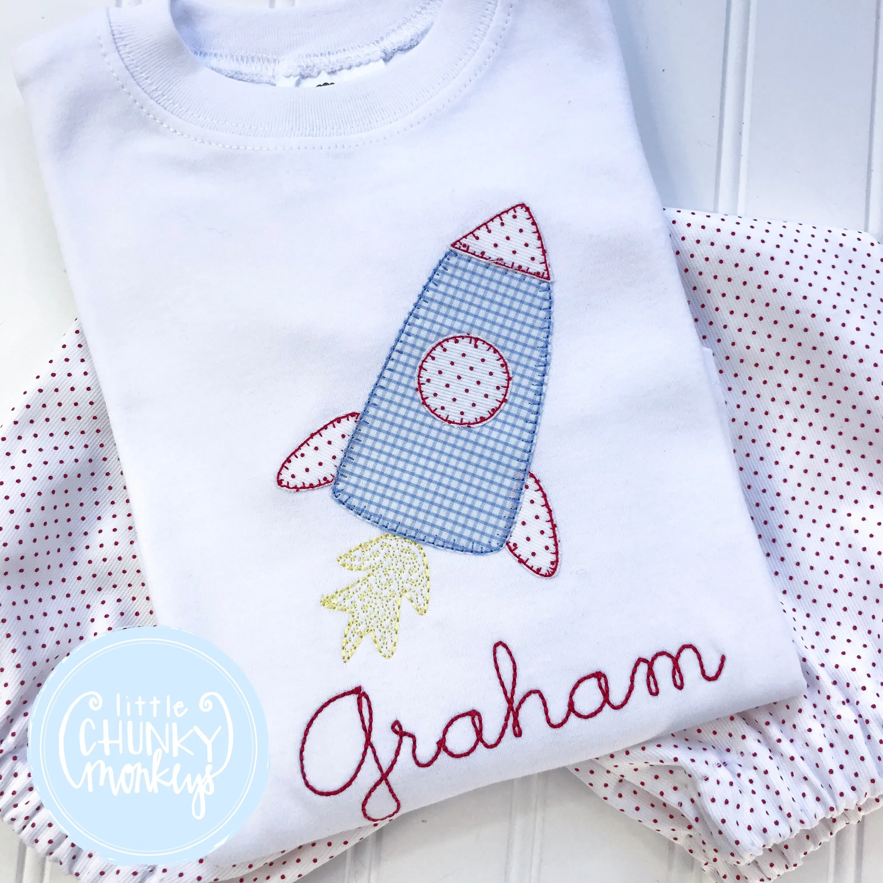 Boy Shirt - Rocket Applique