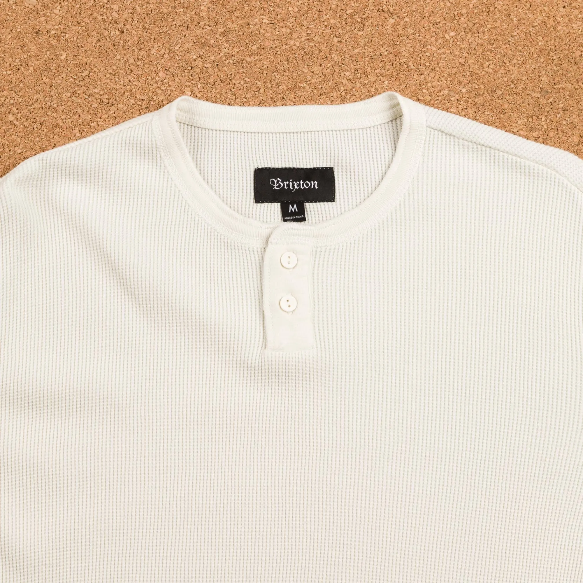 Brixton Redford Long Sleeve Henley Shirt - Off White