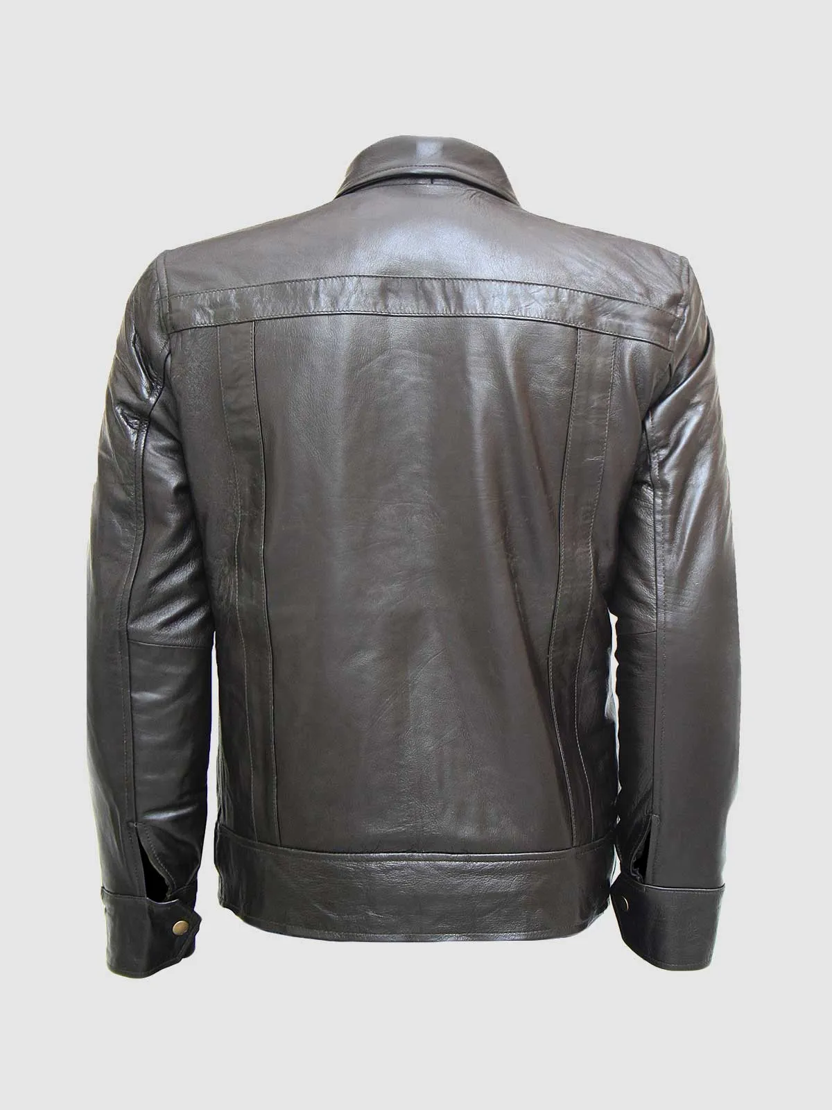 Brown Leather Biker Jacket