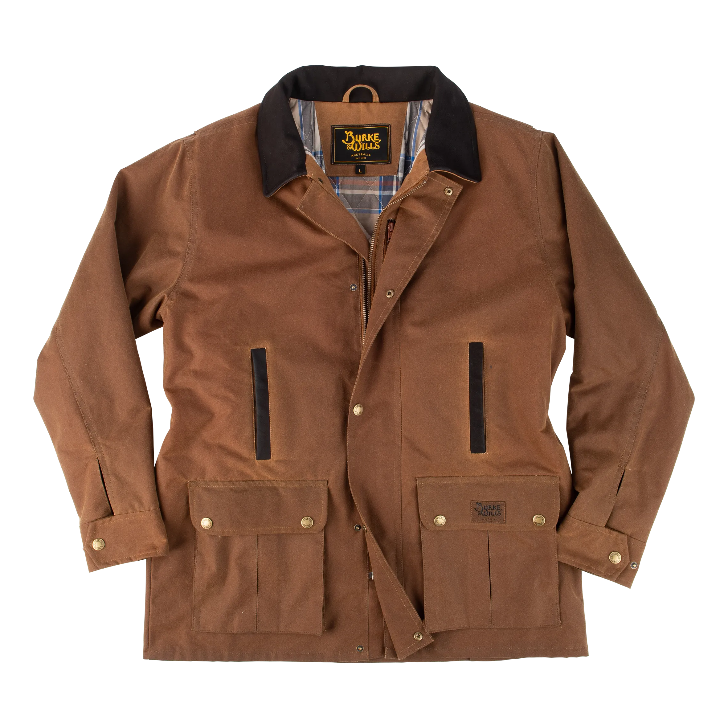 Burke & Wills Men's Darwin Oilskin Jacket I Dark Camel