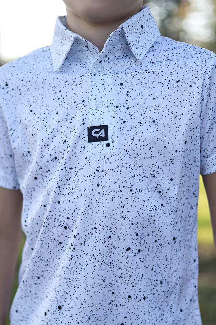 CA JNR Funky Golf Shirt | Ink Splatter