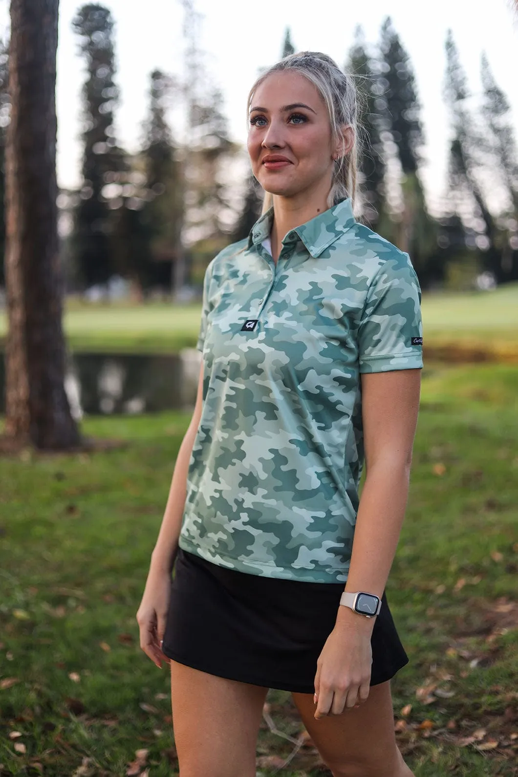 CA Ladies Funky Golf Shirt | Military Green