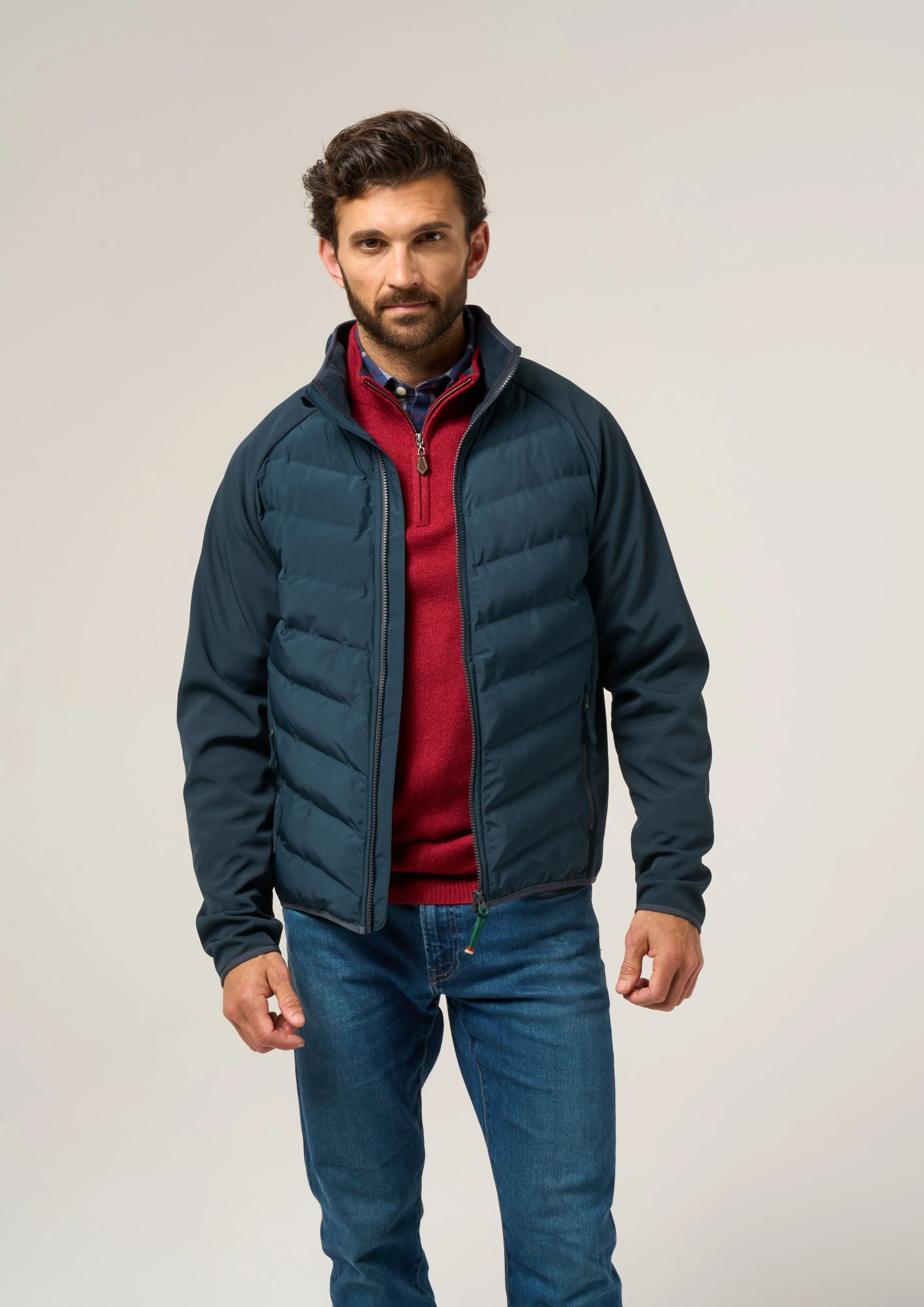 Calsall Men's Hybrid Jacket In Navy - Regular Fit