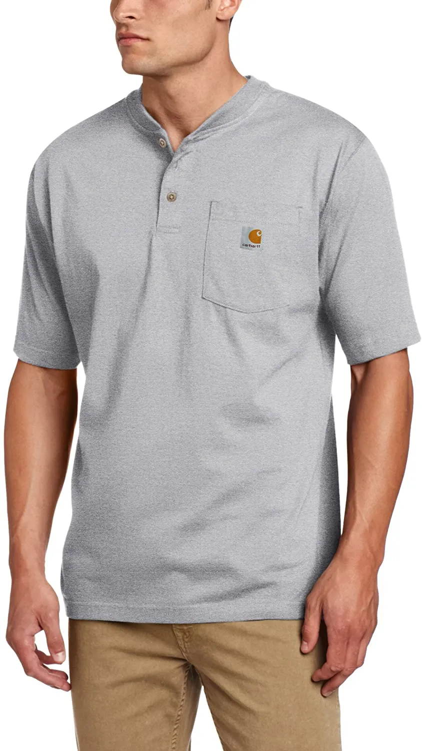 Carhartt Men's Loose Fit Heavyweight Short Sleeve Pocket Henley T-Shirt