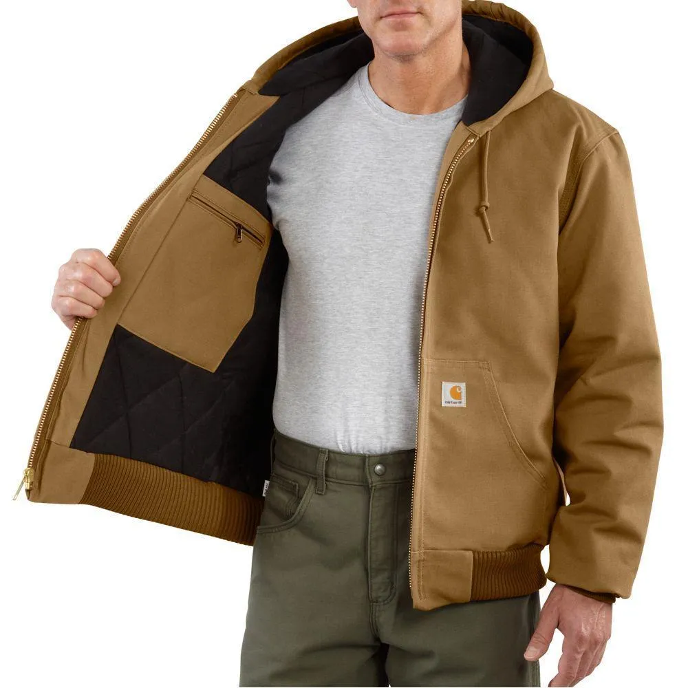 Carhartt Men’s Quilted-Flannel-Lined Duck Active Jacket - Brown