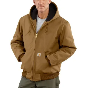 Carhartt Men’s Quilted-Flannel-Lined Duck Active Jacket - Brown