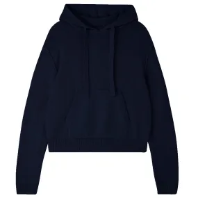 Cashmere Wool Hoodie in Navy